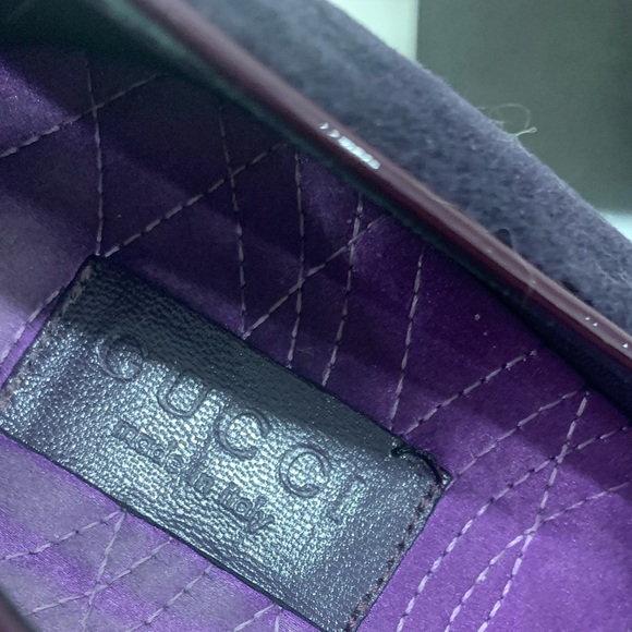 GUCCI Purple Velvet Heels with Gold Buckle Size 10 - Picture 4 of 11